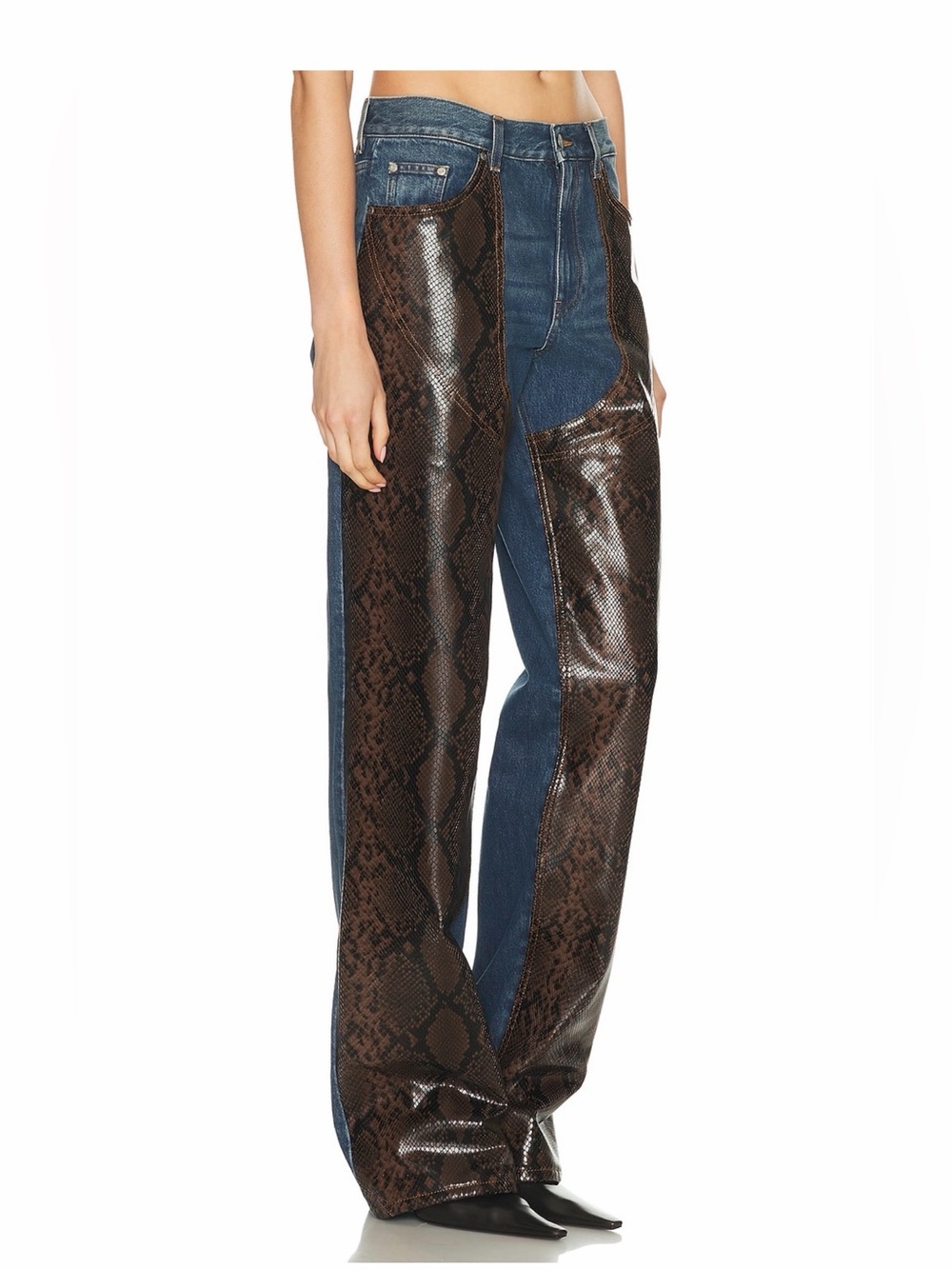Stella McCartneySnake Chap Wide Leg in Dark Blue size 28 $1,790 MSRP